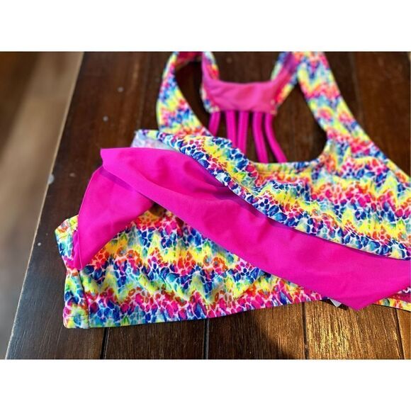 VIGOSS Girls' Big Wild Thing Two Piece Double Flounce Swimsuit - Picture 5 of 6